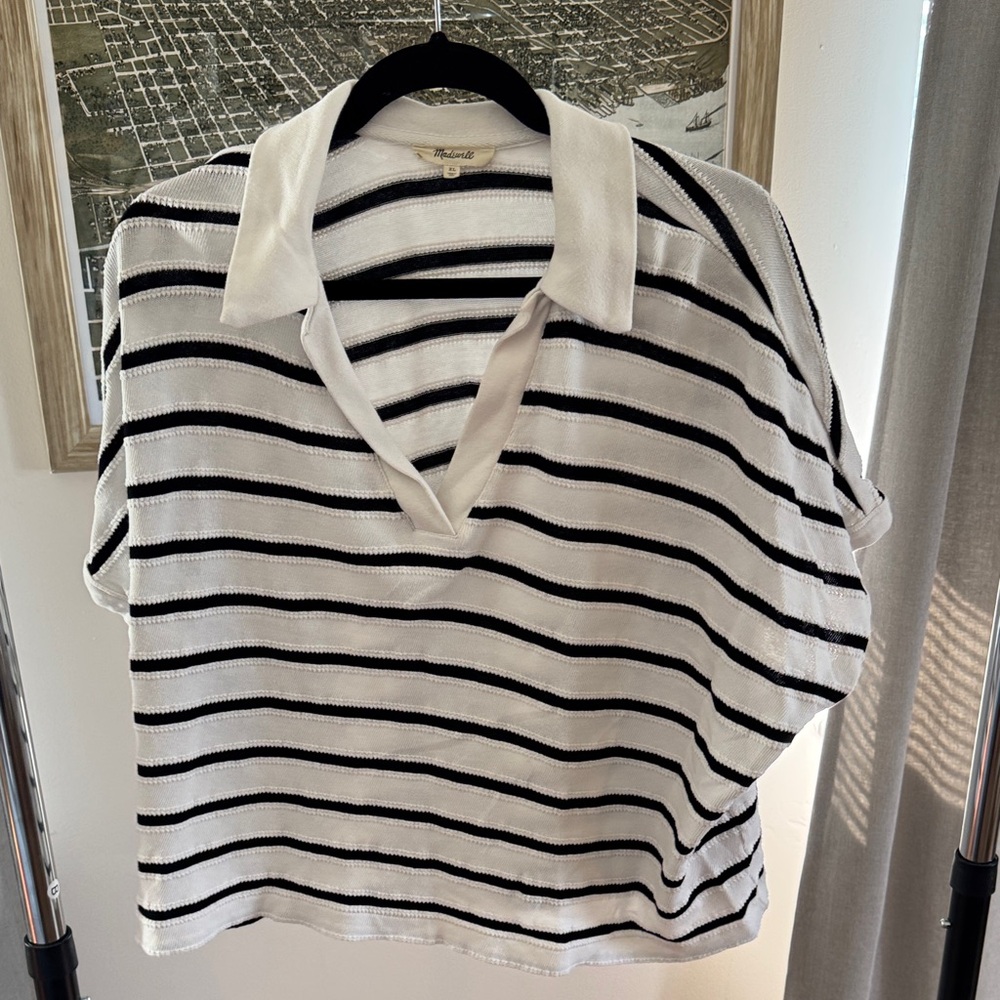 Madewell Striped Black and White Women's Top
